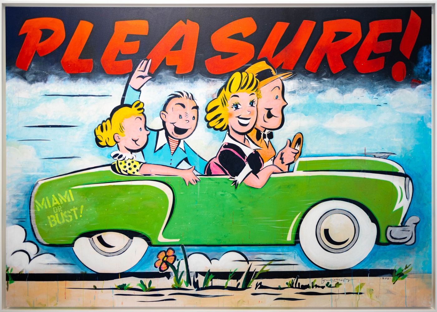 Bruce Helander, Pleasure, 2021, acrylic painting on canvas, 57.5 x 57.5 inches, contemporary art for sale