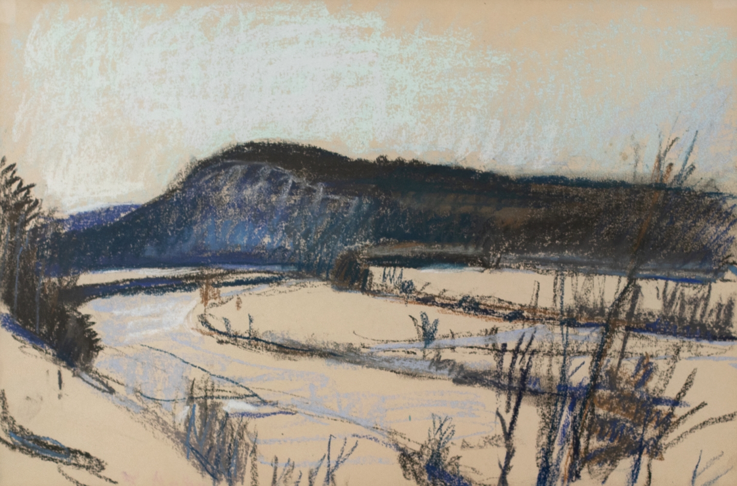 Wolf Kahn, A Study for Winter, 1984, Pastel, 12x18 inches, Wolf Kahn pastel, Wolf Kahn pastel for sale