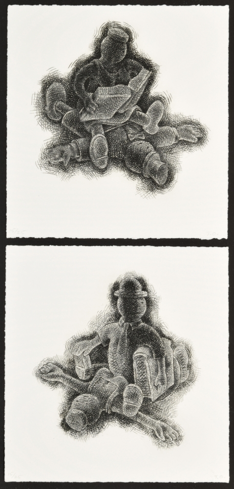 Tom Otterness, Educating the Rich, 1993, hardground etching on paper, 10.75 x 11, Ed 15_25