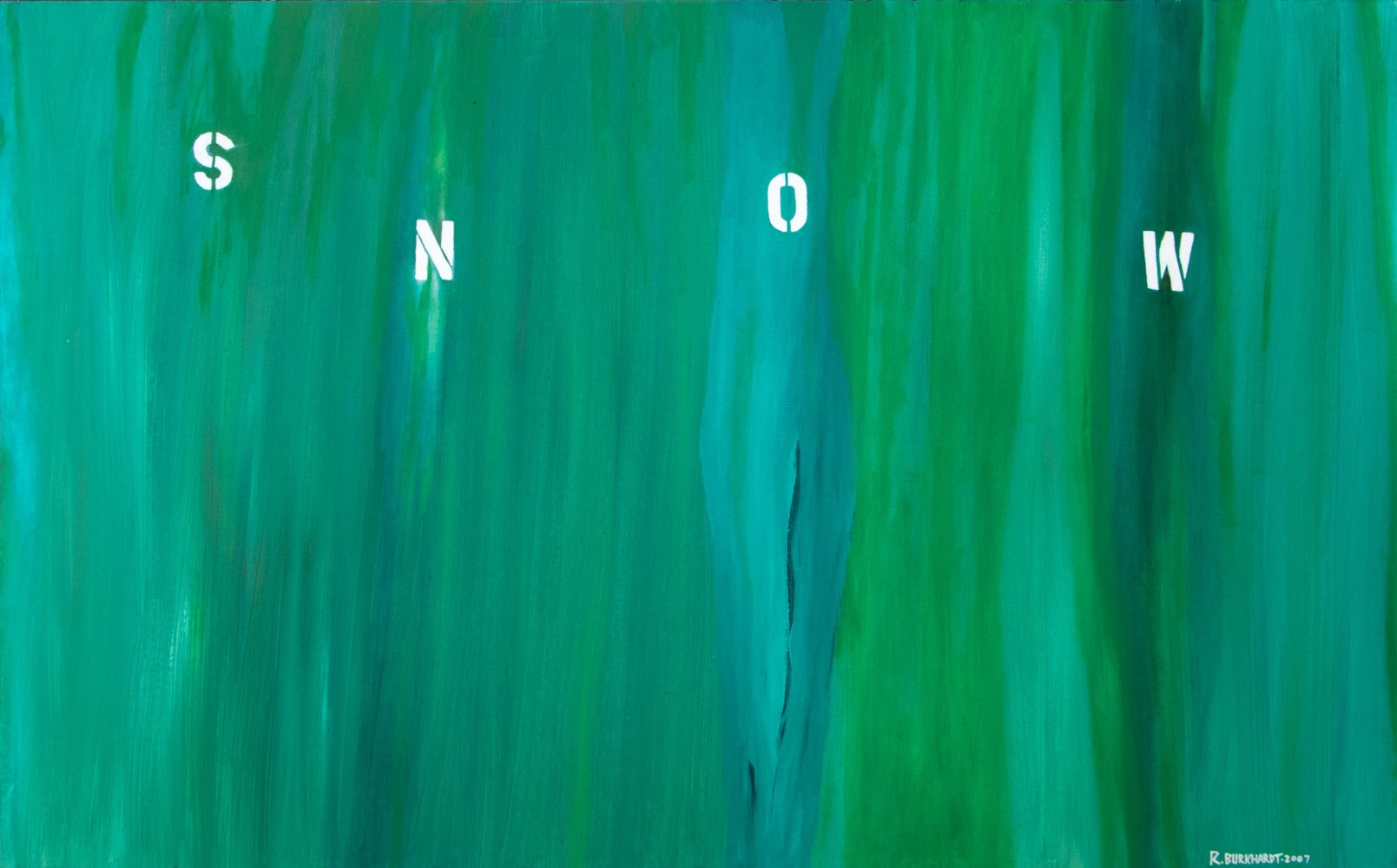 Ron Burkhardt, ECO-SERIES- "Snow" 2007. Oil on Canvas. 30 x 48 inches