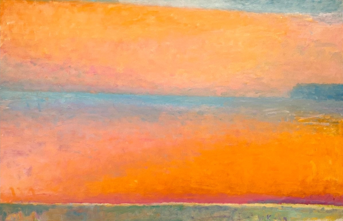 Cadmium Orange Haze; 42”H X 60”W; Oil on canvas. 