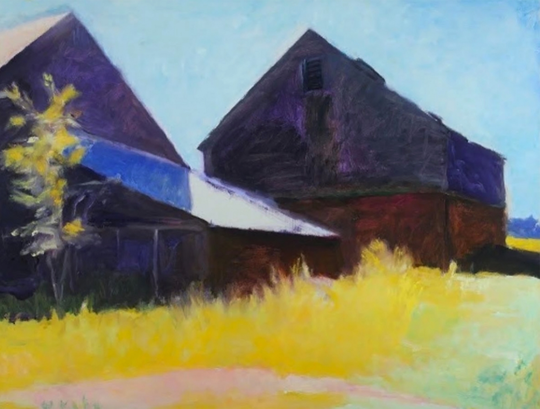 Triple Barns by Wolf Kahn
