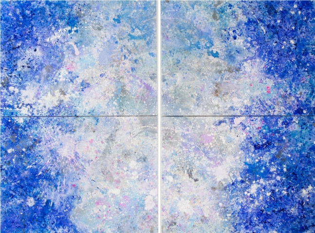 Jill Krutick, Dreamscape Diptych Surprise!, 2017, Acrylic on canvas, 72 x 96 inches