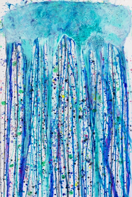 J. Steven Manolis, Jellyfish, 2014, 40 x 30 inches, Acrylic and gouache on canvas, Abstract Expressionism paintings for sale at Manolis Projects Art Gallery, Miami, Fl