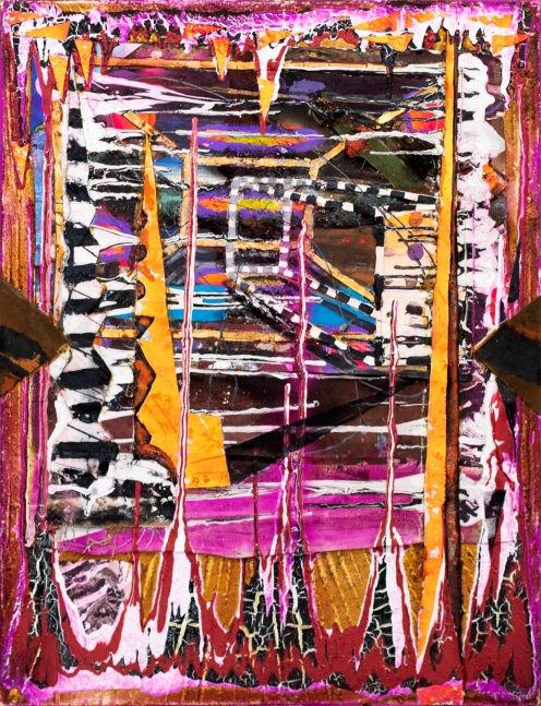 Reid Stowe, Magenta OP Sea Shore, 2018, MultiMedia on canvas, 40 x 30 inches