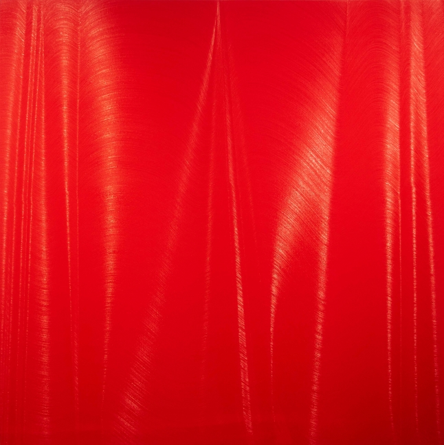 Hamilton Aguiar, Optical(Red), 2022, Oil on canvas, 70 x 70 inches, Large abstract wall art for sale