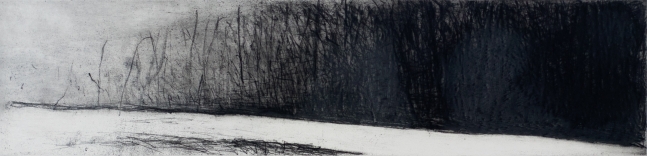Wolf Kahn, Winter River, 1988, Etching on paper, 5.75x23.75, Wolf Kahn art for sale