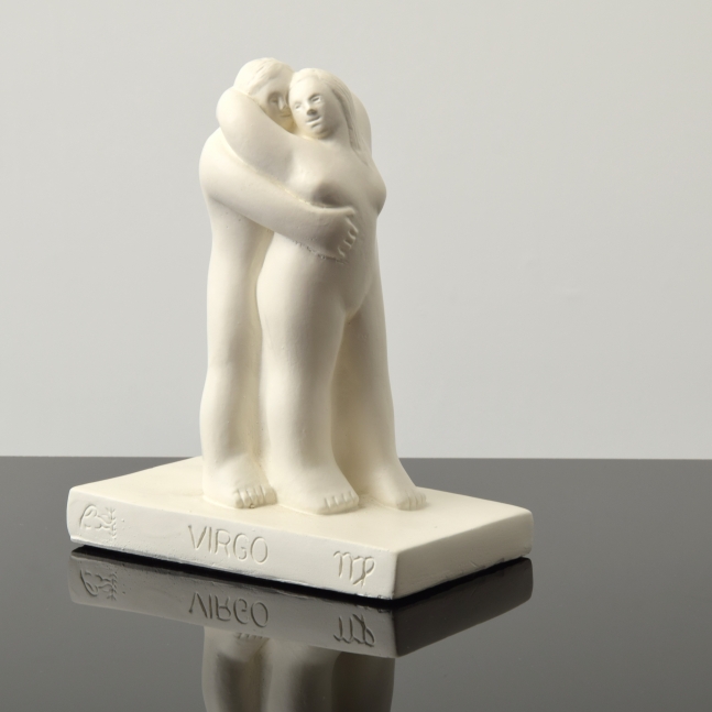 Tom Otterness, Virgo, 1982, Zodiac Love Series, Painted Plaster, 7.25h x 6w x 3.5d inches