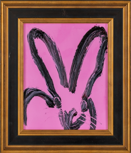 Hunt Slonem, Untitled (Magenta Bunny), 2021, Oil on wood, 10 x 8 inches, (Framed) 14 x 12 inches, hunt slonem bunnies for sale